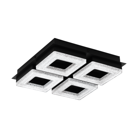 LED-es mennyezeti lámpa 4x4W 3000K 1600lm fekete/kristály Fradelo 1 - Eglo - 99326