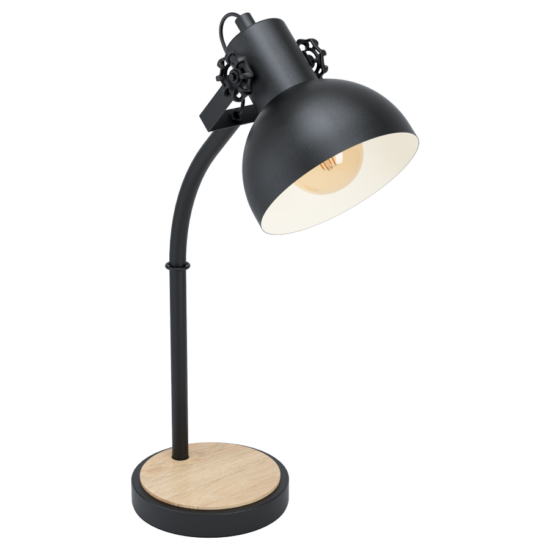 Asztali lámpa E27 1xMax.28W fekete/fa Lubenham - Eglo - 43165