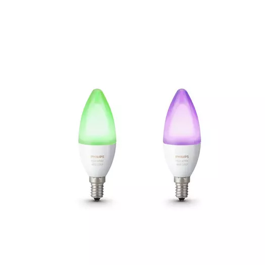 LED 6.5W E14 2 db B39 EU 2000-6500K + színes fényű - Hue WACA - Philips - 929001301302 !