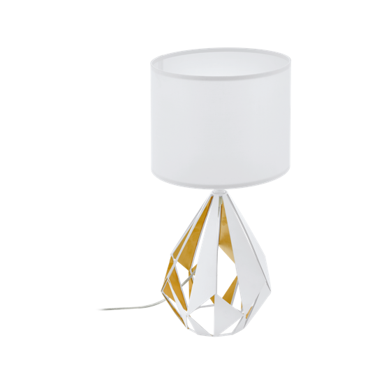 Asztali lámpa E27 1xMax.60W fehér/mézarany Carlton 5 - Eglo - 43078