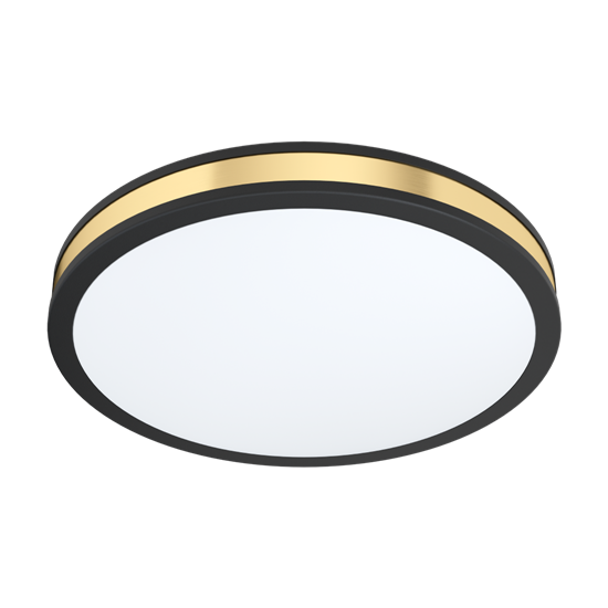 LED-es mennyezeti lámpa 24W 3000K 2400lm 38cm fekete/arany Pescaito - Eglo - 99407