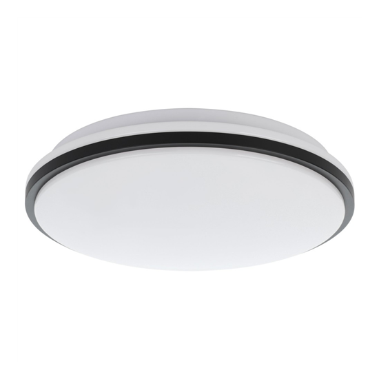 LED-es mennyezeti lámpa 18W 4000K d:34cm műanyag tejüveg/fehér/fekete/acél szegély Marunella-S  - EGLO - 75627